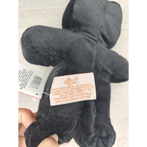 Russ Berrie Black Cat 9" Plush Halloween Stuffed Animal Embroidered New With Tag - Picture 4 of 7